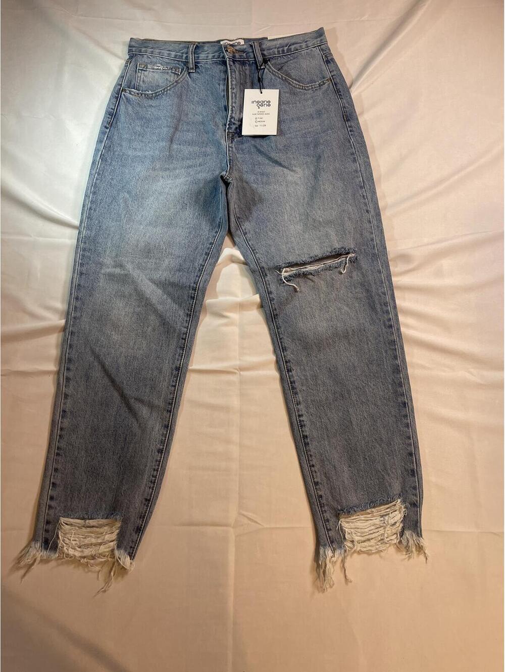 Women’s Size 11 Insane Gene Hi-Waist Slim Tapered Rip Jeans